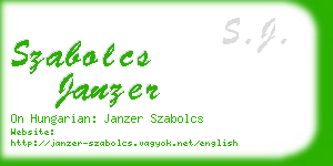 szabolcs janzer business card